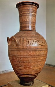 Dipylon Amphora, geometristyylinen hautauurna Kerameikosin nekropolista, Ateena, noin 750 eKr. (terrakotta) (katso myös 88063)